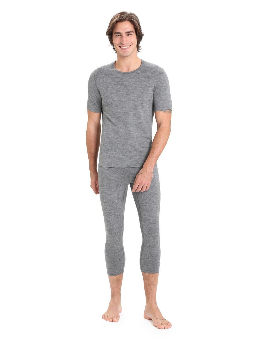 Gritstone Heather Icebreaker Merino 200 Oasis Short Sleeve Crewe Thermal Top Men's Base Layers | AU 1389TCEV